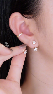 Set bông tai nữ chuôi bạc 925 Eleanor Accessories đính đá phụ kiện trang sức khuyên tai 9668