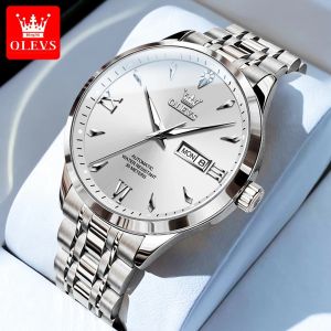OLEVS | OLEVS 9956 Đồng Hồ Đeo Tay Cơ Tự Động Dành Cho Nam Mặt Số Kim Cương Dây Đeo Bằng Thép Không Gỉ Lịch Kép Đồng Hồ Sang Trọng Kinh Doanh Cổ Điển