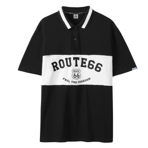 American Style Polo Shirt Short Sleeve Youth Fashion Cotton Letter Embroidery Turn-down Collar T-shirt Couple Summer Heavyweight