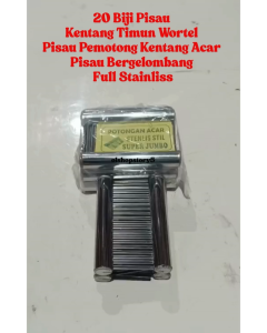 20 Biji Pisau Kentang Timun Wortel Pisau Pemotong Kentang Acar Pisau Bergelombang Full Stainliss