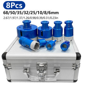 8Pcs M14 Threaded Diamond Tile Drill Bit Set Hole Saw for Tile Marble Drilling 6-68mm Size Suitable for Various Drilling Needs