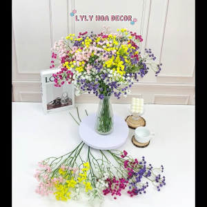 Hoa Baby Cao Su Hoa bi nhiều màu dài 62cm bó hoa cắm giỏ trang trí tiệc Hoa Lụa Decor.