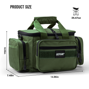 Goture Waterproof 600D Fishing Tackle Bag Thickened Large Capacity Camping Shoulder Bags Fishing Gear Storage Bag Gifts for Men
