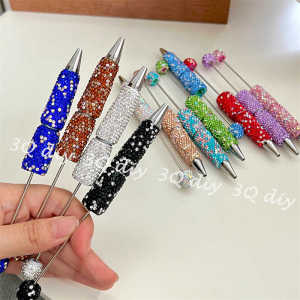 ปากกาบล็อกสีสันสดใส DIY แฮนด์เมด รูปเพชร ปากกาไวนิล หัวหมุนหลายสี เครื่องประดับแฟชั่น อุปกรณ์งานฝีมือ