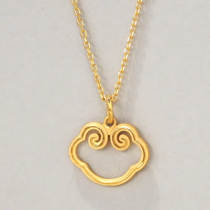 CHOW SANG SANG 周生生 999.9 24K Solid Gold Cultural Blessings Auspicious Ruyi Lock Pendant for Women 92066P