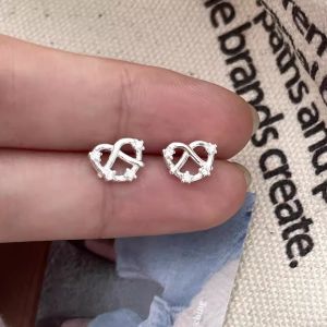 999 Pure Silver Earrings with Zirconia for Women Sleepwear Friendly Dainty Fashion Jewelry Hoops Fresh out Korean Style