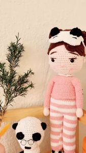 Búp bê bằng len Sleeper và Panda - Dễ thương và đáng yêu!