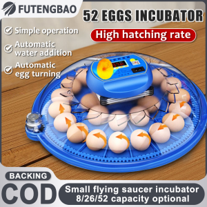 220V/12V Egg Incubator 8/26/52 Eggs Fully Automatic Egg Incubator Intelligent Digital Hatcher Brooder with Temperature Control and Auto Turning Dual power supply Hatcher Chicken Duck Goose Quail Birds Fully Automatic Egg Incubators for Farm