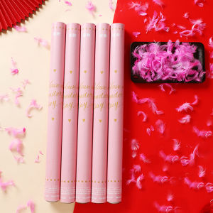 Handheld Wedding Birthday Atmosphere Cannon Blue Feather Spray Flower 60cm Festival Decorations Consumer Goods Fireworks