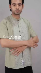 Swipe Up Kemeja Koko Pria Modern Lengan Pendek Khasim