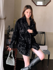 เป็นมิตรกับสิ่งแวดล้อม ผู้หญิง สีดำ ขนมิงค์ เสื้อโค้ทขนสัตว์ ฤดูใบไม้ร่วง ฤดูหนาว สินค้าใหม่ ขนสัตว์ ปกเสื้อ ความยาวปานกลาง มีสไตล์ สไตล์เกาหลี ปุ่มเดียว