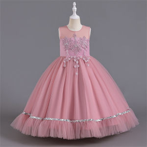 lontakids Flower Girl Sleeveless Pageant Dress Formal Wedding Party Tutu Gown Kids Princess Long Dresses Ball Prom