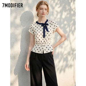 7.Modifier | Áo Blouse Cổ Nơ Chấm Bi