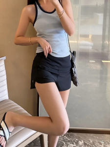 High Waist Yoga Shorts Womens 2.5 Inch Speed up Running Quick Dry with Inner Lining Anti-Light Fitness Sporty Hot Pants