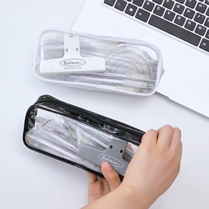 กระเป๋าดินสอใส กระเป๋าแบบใสใบใหญ่ ใส่ปากกาดินสอ กระเป๋าดินสอ มีซิป สะดวกในการจัดเก็บ เครื่องเขียนสำหรับนักเรียน