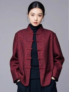 YUFUQING | Red Chinese Style Fashion High End Jacket Womens Button Up Top Spring New Arrival Traditional Embroidery Elegant Outerwear