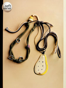 Adjustable SoftServe Mobile Phone Lanyard Keychain Holder Fruit Tree Design Nylon Woven Material Phone Accessory