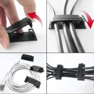 Adhesive Cable Clip Self-Adhesive Wire Fixing Buckle 3M Tape PA66 Nylon Clip Home Office Wiring