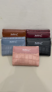 Baellerry N8322 Dompet Uang Gadis Wanita Cewek Tiga Lipatan Bahan Lembut Tebal Corak Timbul
