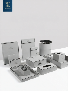 Leather Hotel Washroom Organizer Tray