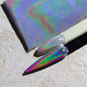 New Nail Beauty Red Light Laser Powder Devils Eye Internet Celebrity Aperture Laser Rainbow Pink Magic Mirror Effect Powder Rainbow Pink