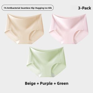 JIAZINI | Ice Silk Seamless Yoga Pants Quick Dry Lightweight Triangle Shorts For Women Fitness Ladies Underwear Breathable Comfortable