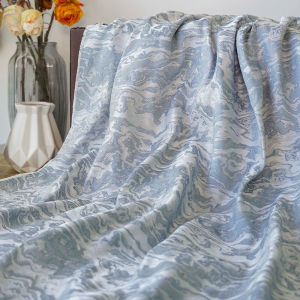 Fashion Marble Jacquard Fabric Ocean Wave Pattern Simple Decorative Yarn Dyed Material for Clothing