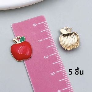 จี้ผลไม้สีแดงเคลือบโลหะผสม 5 ชิ้น/30 ชิ้น สำหรับทำเครื่องประดับ DIY พวงกุญแจ ต่างหู จี้สำหรับสร้อยข้อมือ สร้อยคอ