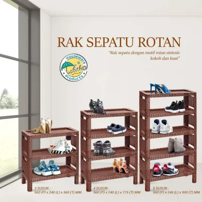THABITA RAK SEPATU ROTAN ANYAM / RAK SERBAGUNA / RAK SANDAL DLL