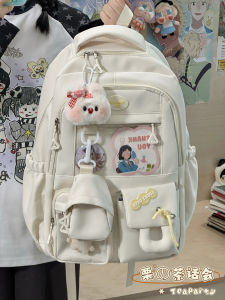 KDMILD | Colorblock Stylish Aesthetic Backpack with Patch Large Capacity School Bag