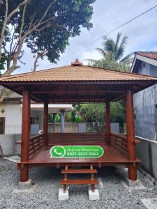 gazebo kayu kelapa ukuran 3 x 3 meter free ongkir + pasang seluruh pulau jawa
