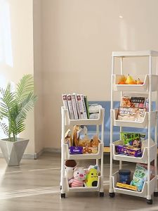 SALVO 2/3/4/5 Layer Trolley Organizer Cart Moving Rack Bookshelf Storage Rack Book Shelf Trolley Cart Bath Rack Bathroom Shelves Rolling Trolley Kitchen Organizer Room Organizer Storage