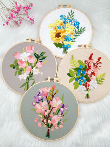 Hand Embroidery DIY Material Kit European Style 3D Embroidery Fabric Art Beginner Entry Level Handcraft Needlework Kit