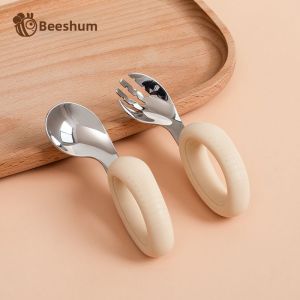 Beeshum | Baby Training Spoon for Self-Feeding