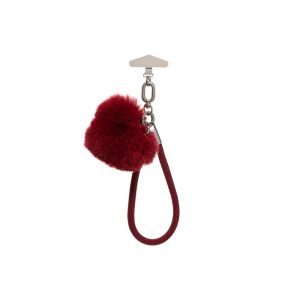 MASFEIL | Red Heart-shaped Furry Mini Anti-lost Phone and Bag Charm