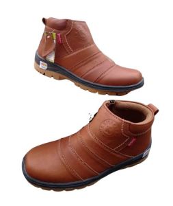 SEPATU KULIT pria resleting samping sol karet raber terbaru kekinian pol jait keliling