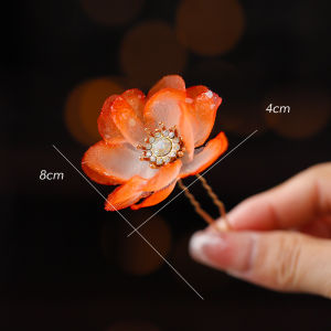 Retro Silk Flower Hair Accessories Handmade Embossed Silk Hanfu Hair Decorations Versatile Hairpins And Hair Chops