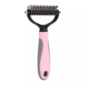 Stainless Steel Double-Sided Pet Grooming Brush - Hair Removal Comb Tangle-Removing Dog & Cat Hair Brush Essential Cat Grooming