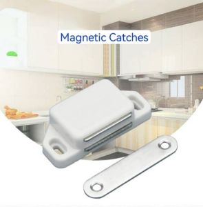 Magnetic Door Lock Cupboard Cabinet Drawer Doors Catch Latch Locks Furniture Accessory With NO Screws (Small/Medium)