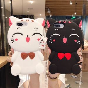 Cute Cat Soft Silicone Protective Phone Case for iPhone 5-15 Series Full Cover Shockproof Apple Design Mobile Phone Shell