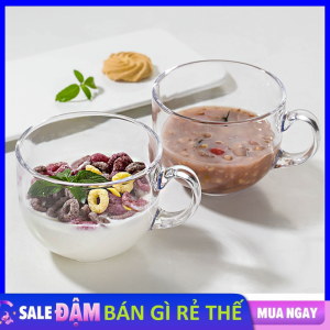 Ly Thuỷ Tinh Có Quai Chịu Nhiệt 480ml – Cốc Thuỷ Tinh Trong Suốt Uống Trà Sữa -Tách Cà Phê Sang Đẹp / Cốc Uống Shot / Ly Cốc Tách Pha Lê Chịu Nhiệt Decor Bàn Sang Trọng