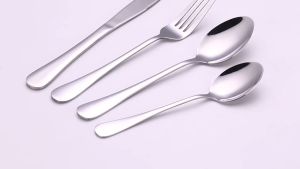 4 Pcs Cutlery Sets Stainless Steel Tableware Sets Gold Finished Polished Cutlery Sets Spoon and Fork Set