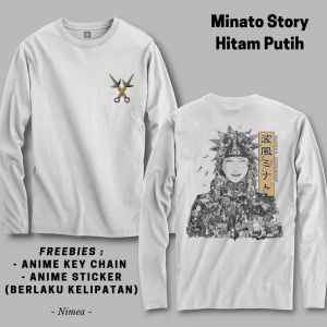 Kaos Panjang Minato Yondaime Story Art Hitam Putih - Nimea