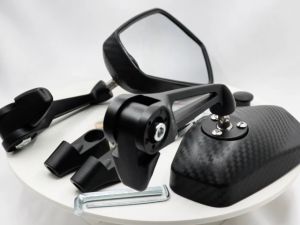 SurfyMotorcycle Street King Side Mirror v2 Blue Lens Clear Lens