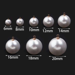 10-20pcs 6-20mm ABS Imitation Pearl Round Beads Charm Pendant for Earring Bracelet Necklace Choker DIY Ear Stud Jewelry Findings