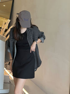 เสื้อเชิ้ตยีนส์สีเทาคลาสสิกสำหรับผู้หญิง ทรงหลวม แขนยาว ทรงหลวม สไตล์เกาหลี ฤดูใบไม้ร่วง แฟชั่น เสื้อคลุมกันหนาว