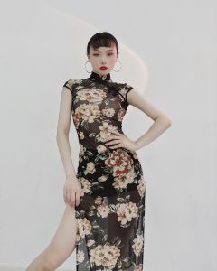 SOSO Classical Dance Short Sleeve Mesh Transparent High Elasticity Performance Suit Original Design Cheongsam Ethnic Fashion