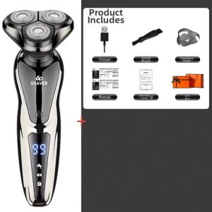 Electric Shaver for Men Rechargeable Three-Head Full Body Washable Beard Trimmer Facial Hair Removal Tool Quality Personal Care