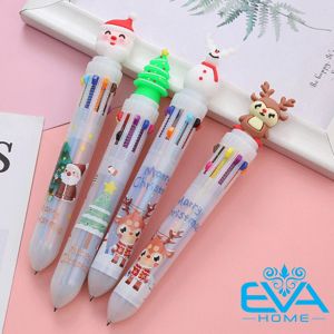 Bút Bi 10 Màu Chủ Đề Giáng Sinh Hình Ông Già Noel  Cây Thông  Người Tuyết Và Tuần Lộc Dễ Thương M887 