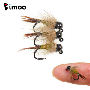 6pcs #14 Tungsten Bead Head Hares Ear Jig Nymph Fly Barbless Fast Sinking Wet Euro Nymph Fly Trout Panfish Fishing Lures